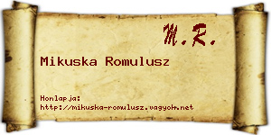 Mikuska Romulusz névjegykártya